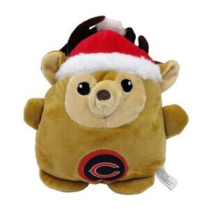 NFL Chicago Bears 8" Reindeer Plush Dog Toy Squeaker Holiday Collection NWT